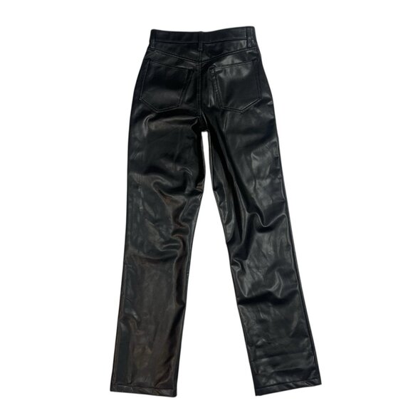 Abercrombie & Fitch The 90's Straight Ultra High Rise Faux Leather Jeans 2/26 - Picture 5 of 10